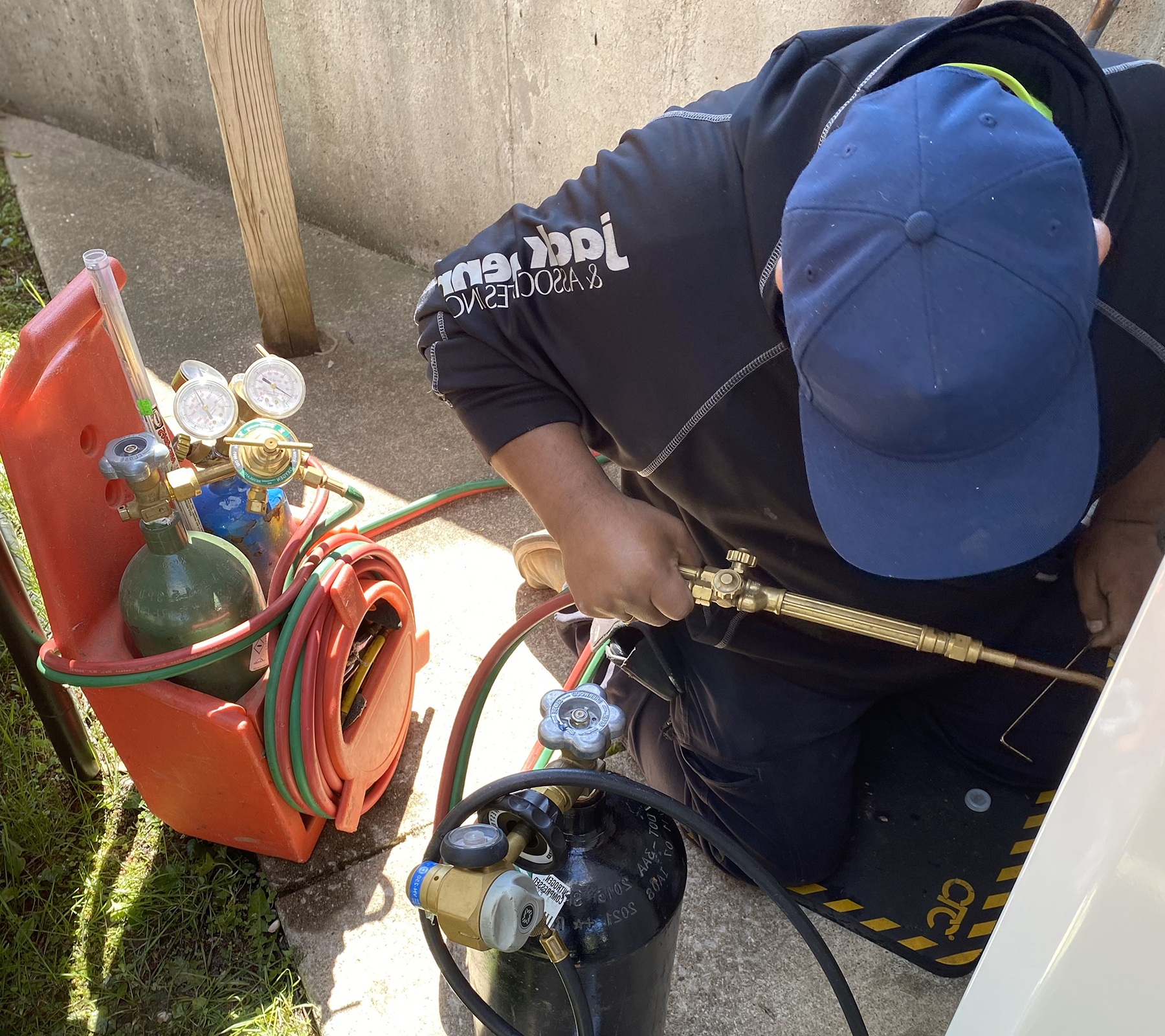 A/C Unit being serviced